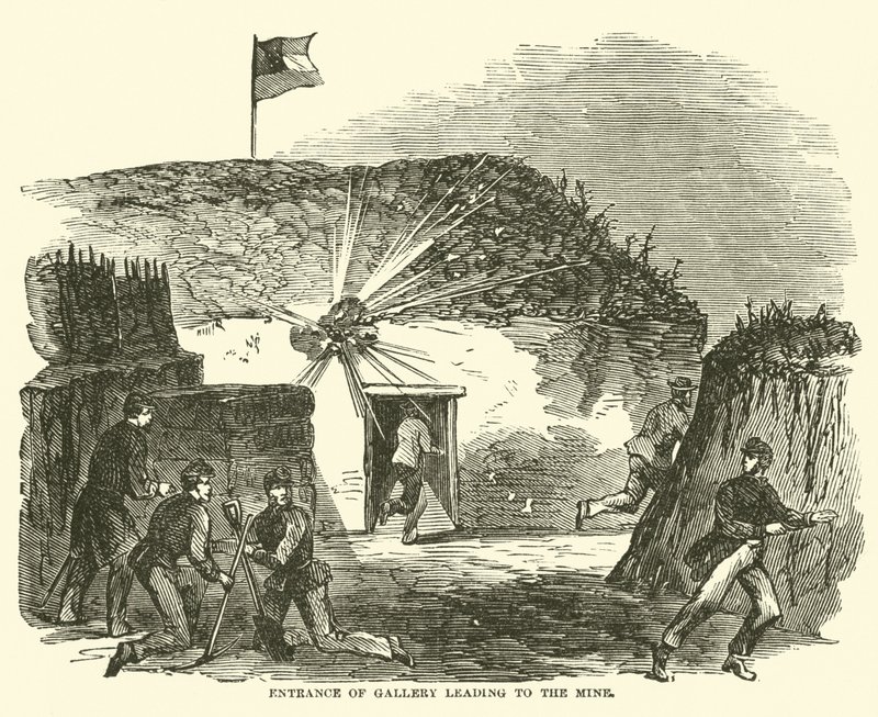 1863年6月，通往矿山的画廊入口 作者 美国学校