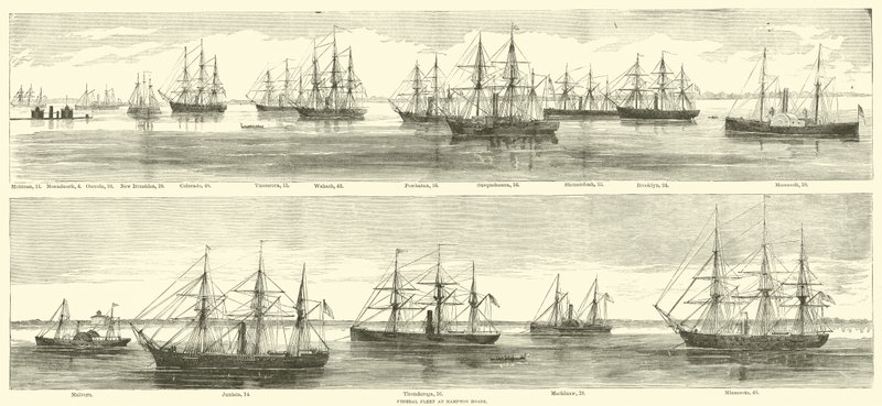 1864年12月在汉普顿路的联邦舰队 作者 美国学校