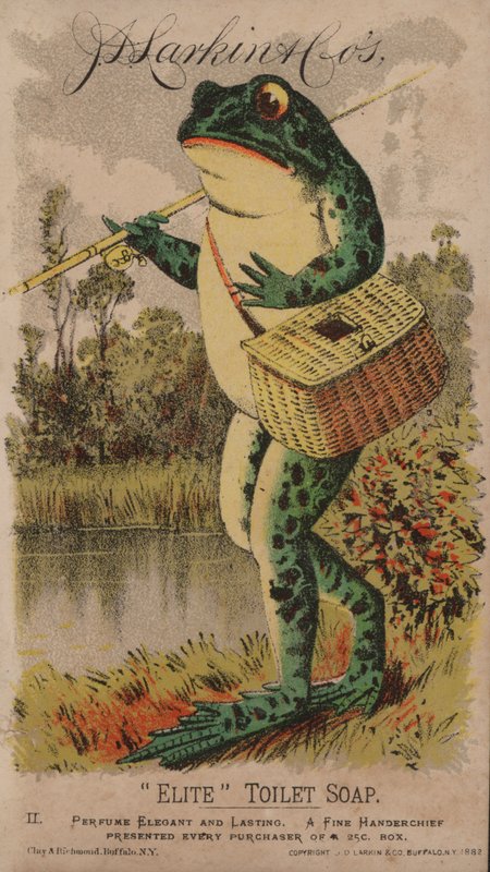青蛙去钓鱼，JD Larkin的精英香皂广告，1882年 作者 美国学校