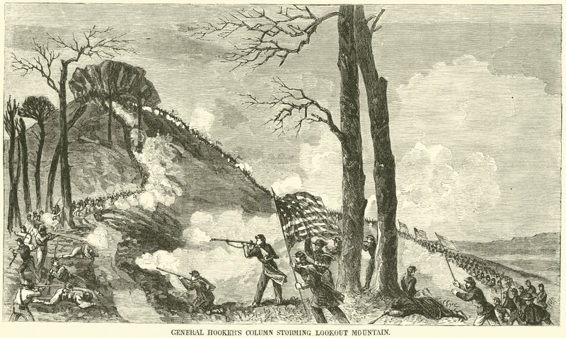 1863年11月，一般的胡克斯专栏攻击了Lookout Mountain 作者 美国学校