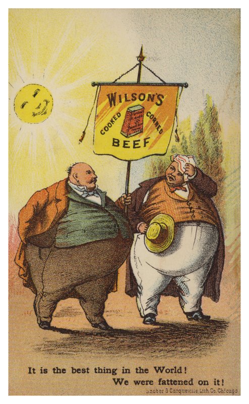 先生们携带Wilsons Corned牛肉横幅 作者 美国学校