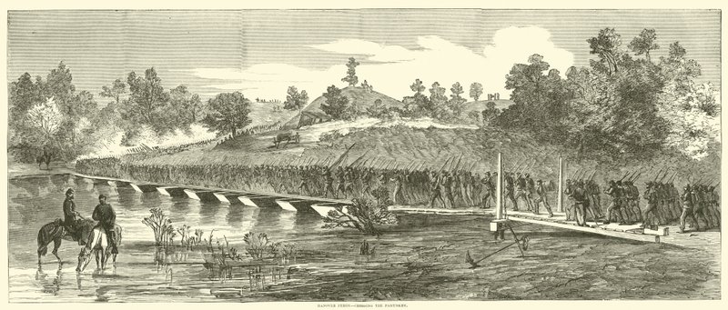 汉诺威渡轮，穿越Pamunkey，1864年6月 作者 美国学校