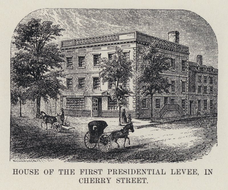 House of the First Presidential Levee, in Cherry Street (litho) 作者 美国学校