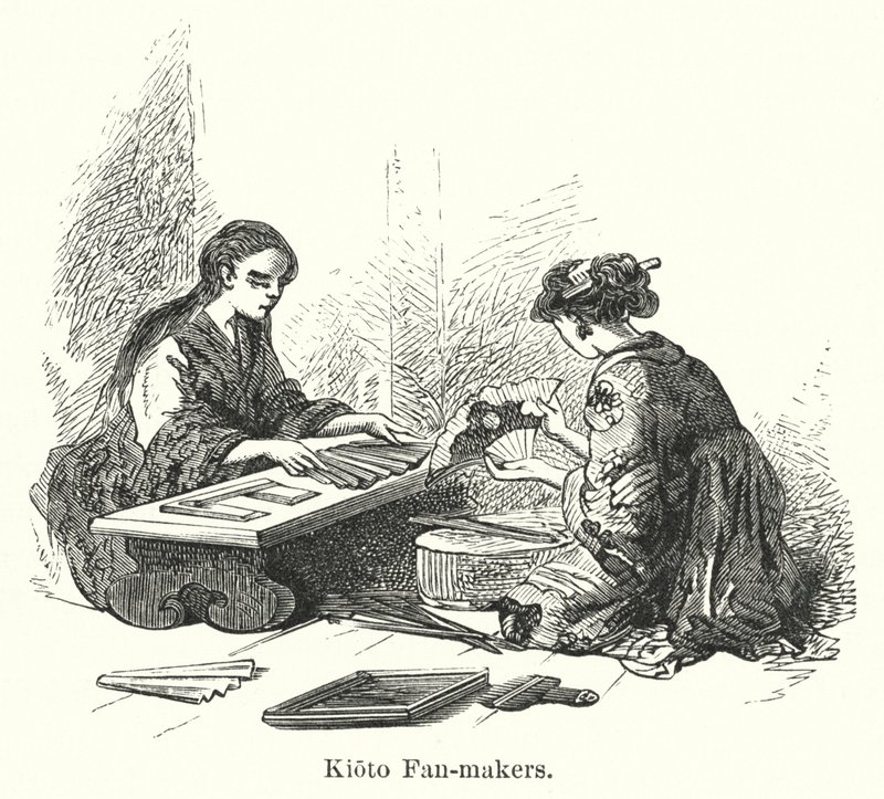 Kioto Fan-makers (雕刻) 作者 美国学校