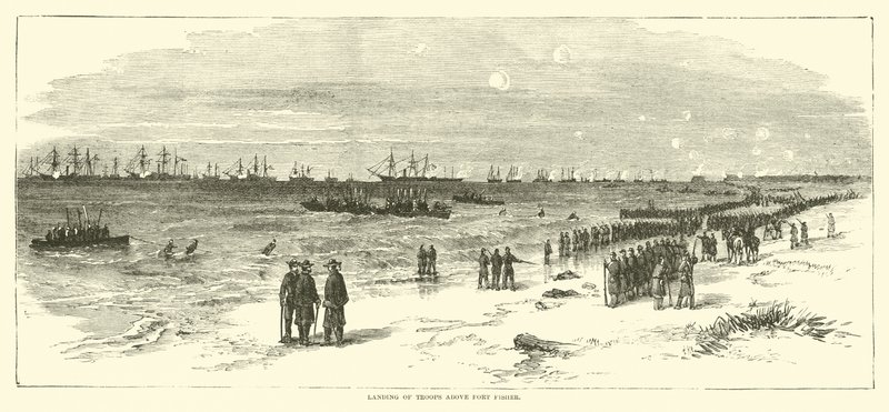 1865年1月登陆费舍尔堡以上的部队 作者 美国学校