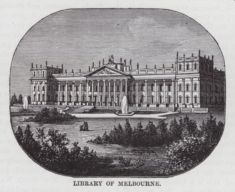 Library of Melbourne (engraving) 作者 美国学校