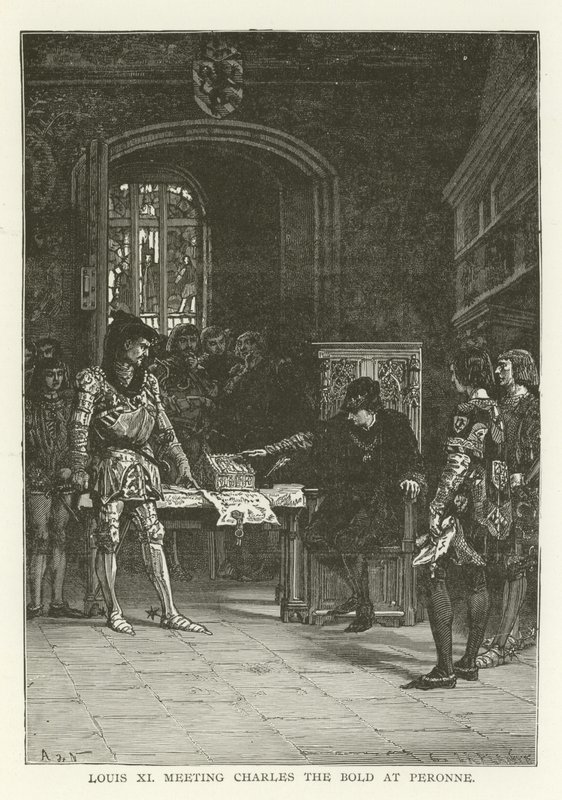 路易十一会见Peronne的Charles the Bold 作者 美国学校