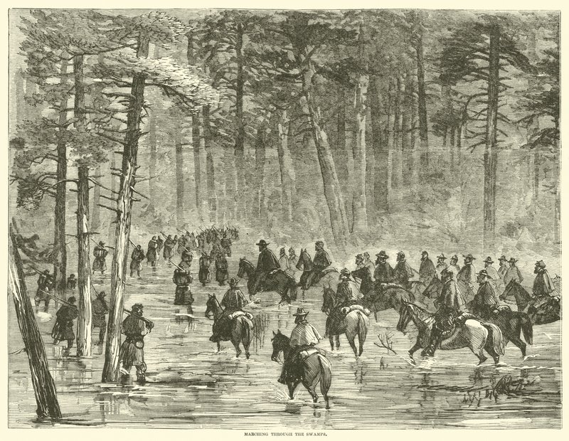 穿越沼泽地，1865年1月 作者 美国学校