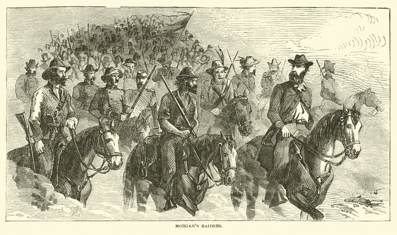 Morgans袭击者，1863年7月 作者 美国学校