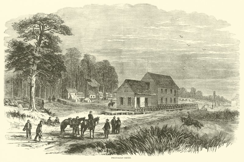 Pocotaligo Depot，1865年1月 作者 美国学校