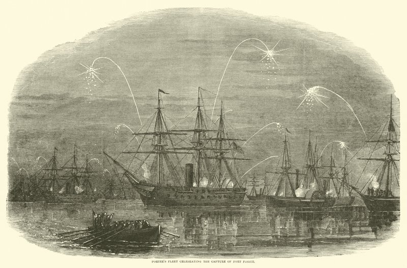 1865年1月，搬运工队伍庆祝夺取费舍尔堡 作者 美国学校