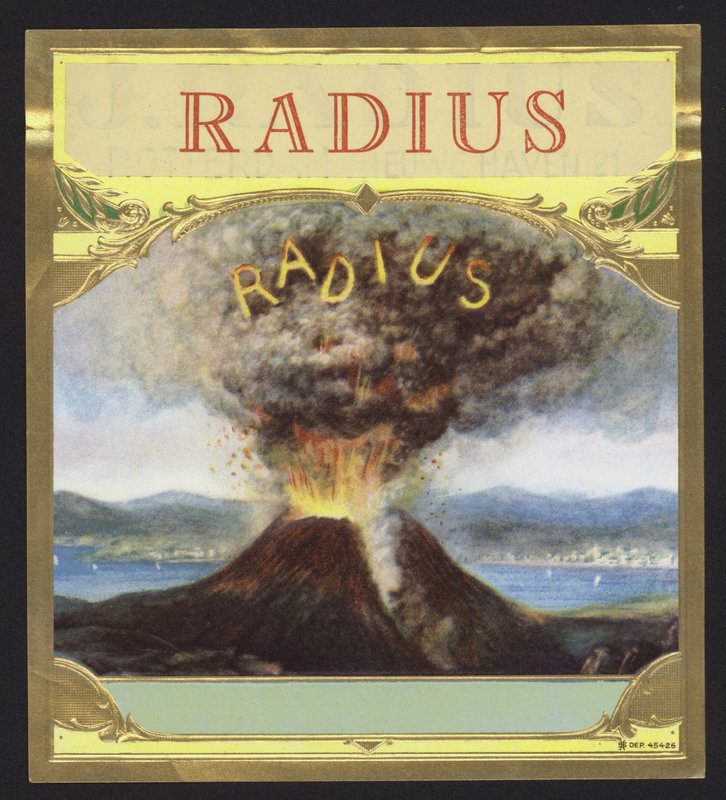 半径，火山爆发（chromolitho）。 作者 美国学校