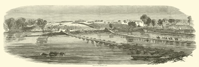 Sedgwicks桥梁于1863年5月铺设 作者 美国学校