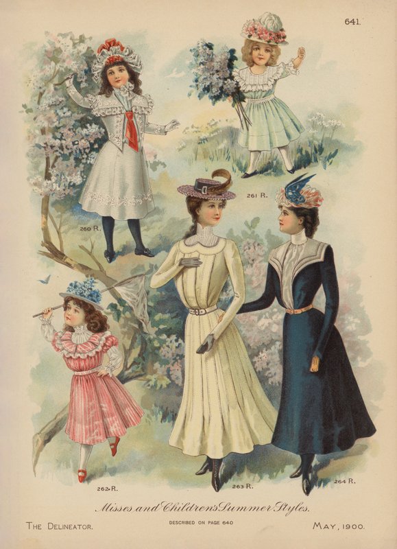 妇女和女孩的夏季时装（chromolitho） 作者 美国学校