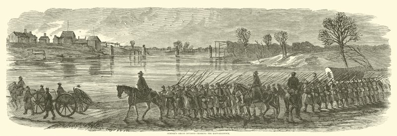 Sumners Grand Division于1862年12月穿越Rappahannock 作者 美国学校