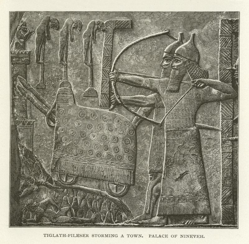 Tiglath-Pileser猛冲一个镇，Nineveh宫殿 作者 美国学校