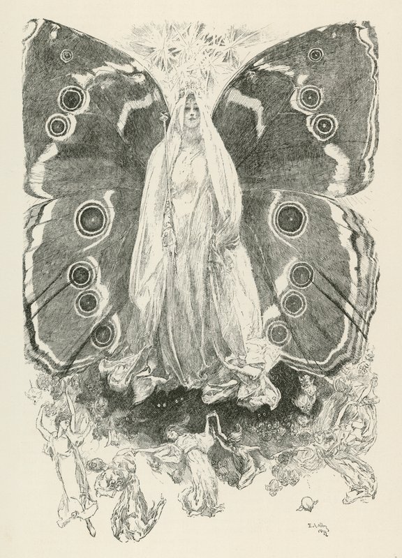 莎士比亚戏剧《仲夏夜之梦》中的人物泰坦尼娅（版画） 作者 美国学校