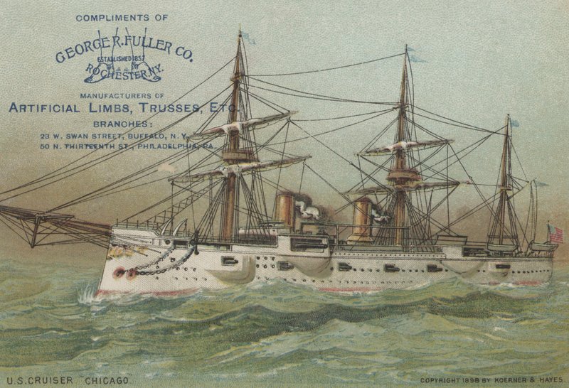 美国海军巡洋舰USS芝加哥，1898年 作者 美国学校