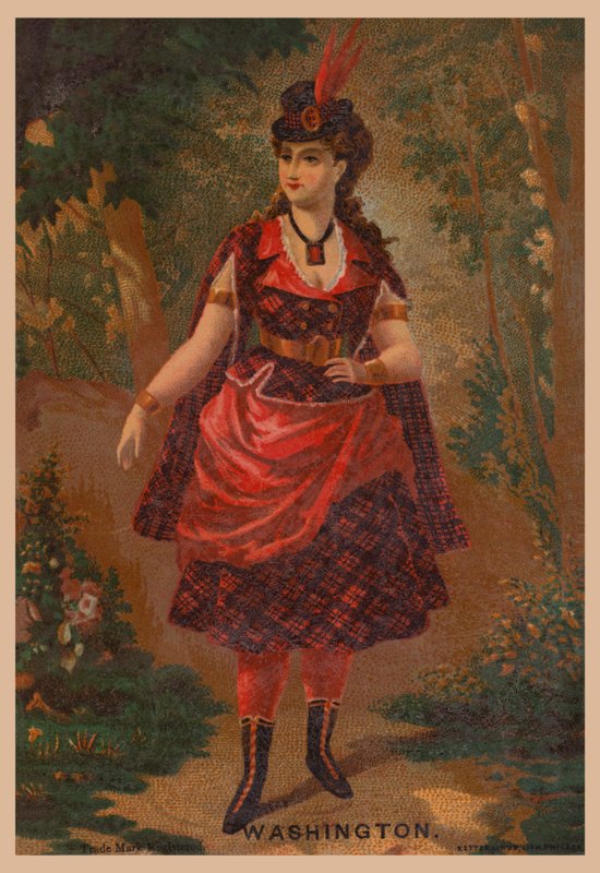 红衣女子（chromolitho） 作者 美国学校
