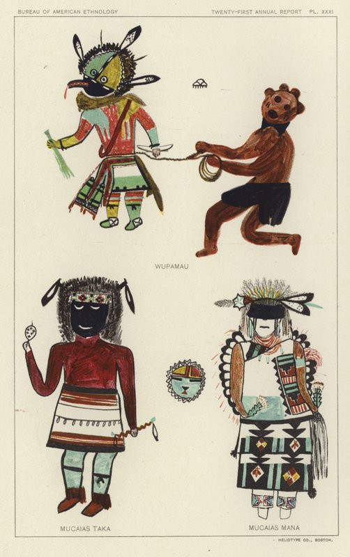 武帕莫、穆卡伊亚斯-塔卡、穆卡伊亚斯-马纳（彩色石版画） 作者 美国学校