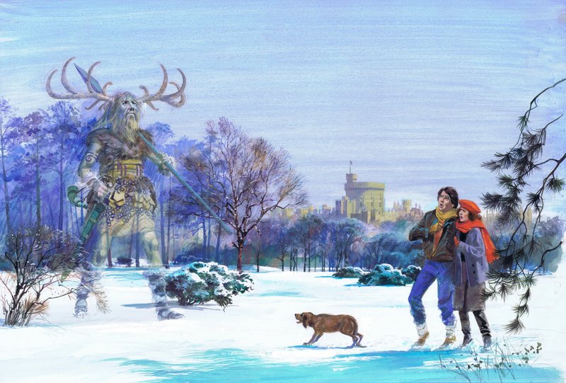 猎人赫恩出现在温莎大公园（水粉画，纸本） 作者 安德鲁·豪瓦特
