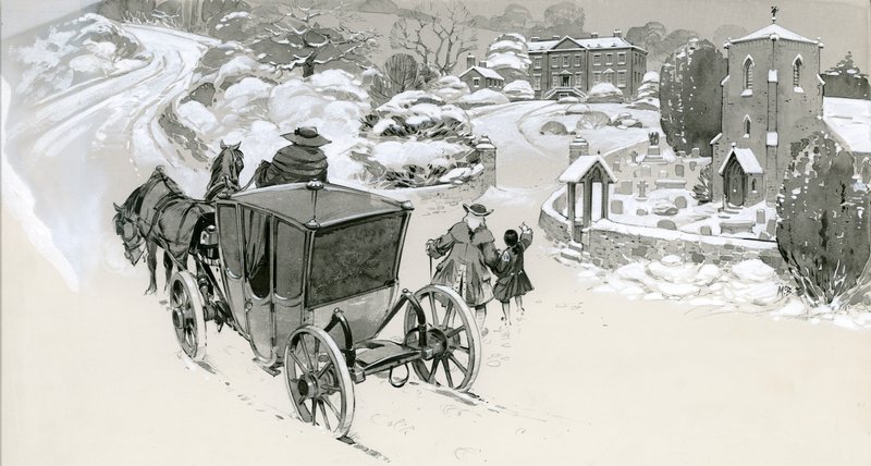 雪中的 18 世纪住宅 作者 安格斯·麦克布莱德