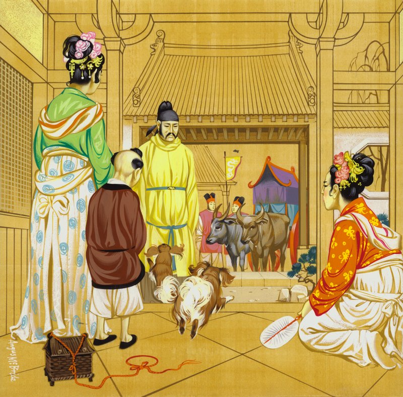 13 世纪的中国家庭（水粉画，纸本） 作者 安格斯·麦克布莱德