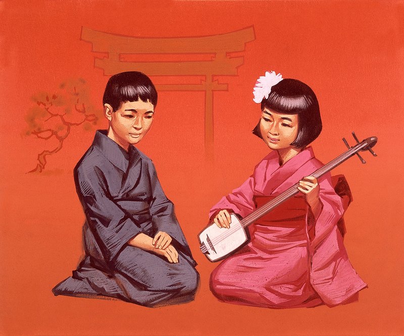 身着民族服装的日本儿童 作者 安格斯·麦克布莱德