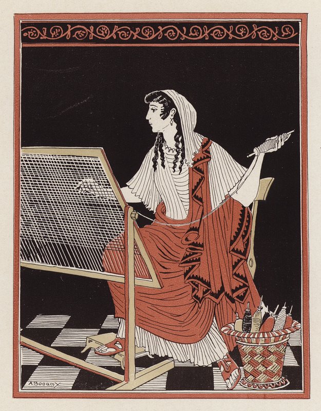 珀涅罗珀对丈夫奥德修斯的忠诚（彩色石版画） 作者 阿曼德·约瑟夫·波南米