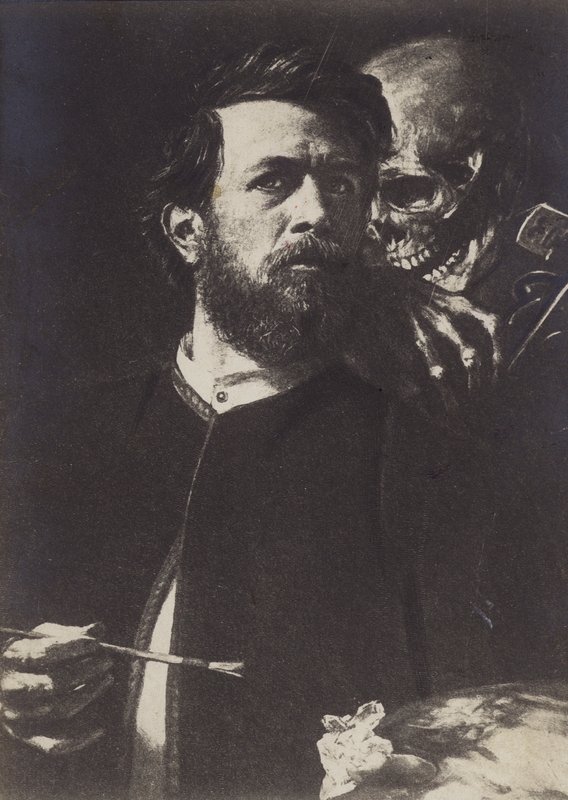 与戏剧小提琴的自画像，1872年 作者 阿诺德·伯克林