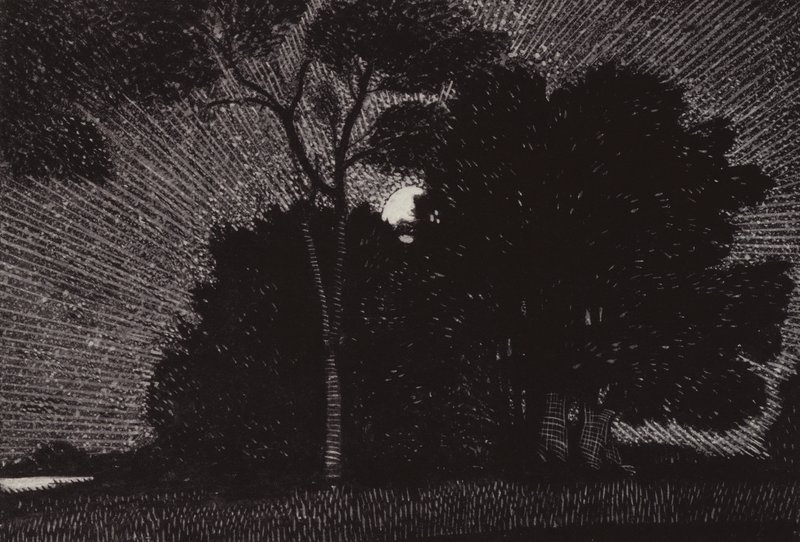 在山毛榉绿（石版画）的一些悠扬情节中 作者 亚瑟·乔治·沃茨（Arthur George Watts）