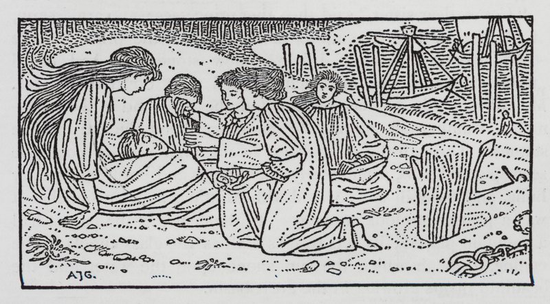 安徒生：小美人鱼（石版画） 作者 亚瑟·约瑟夫·加斯金