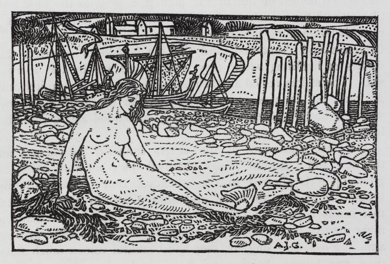 安徒生：小美人鱼（石版画） 作者 亚瑟·约瑟夫·加斯金