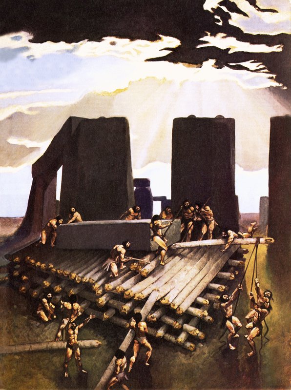 巨石阵的建造，1978 年的想象 作者 阿瑟·兰森