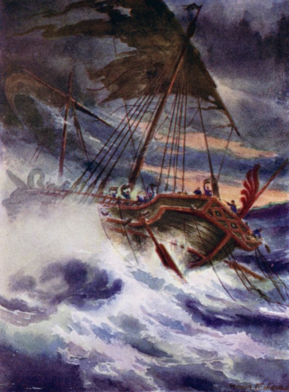 Paul, the shipwreck (colour litho) 作者 亚瑟·特威德