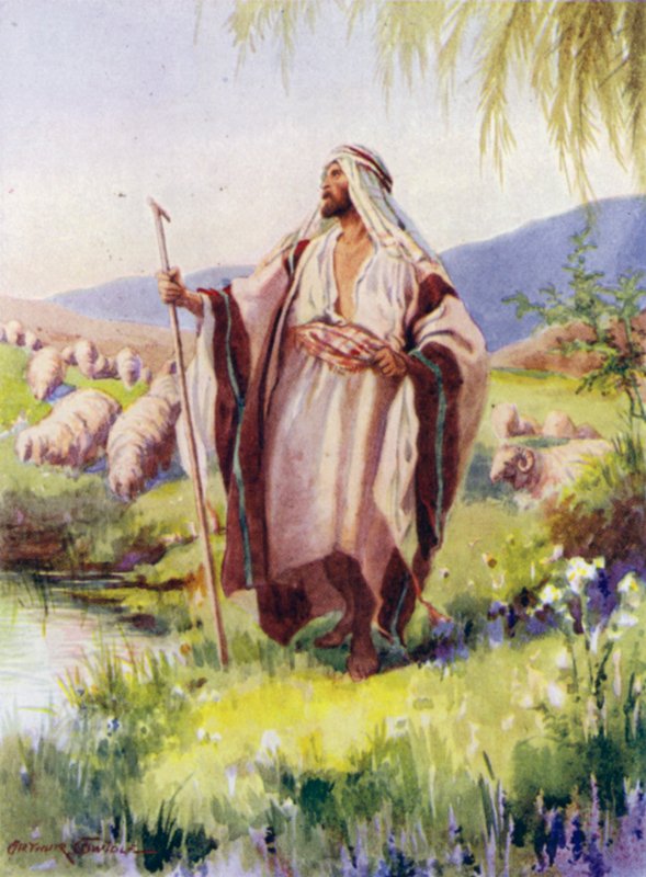 The Lord is my shepherd (colour litho) 作者 亚瑟·特威德