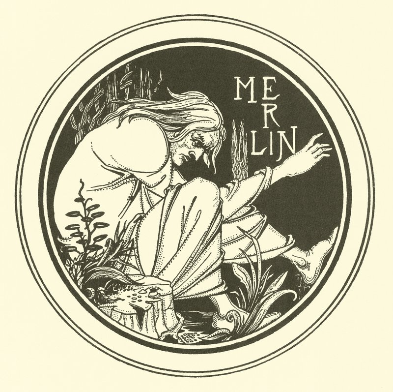 Merlin (lithograph) 作者 奥布里（后）比尔兹利