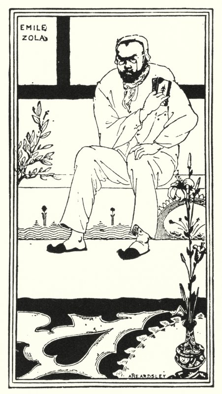 埃米尔-左拉的肖像（雕版画 作者 奥布里（后）比尔兹利