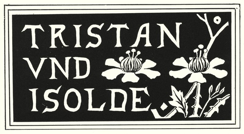 从Aubrey Beardsley的副本“Tristan Und Isolde”的封面设计 作者 奥布里·比尔兹利