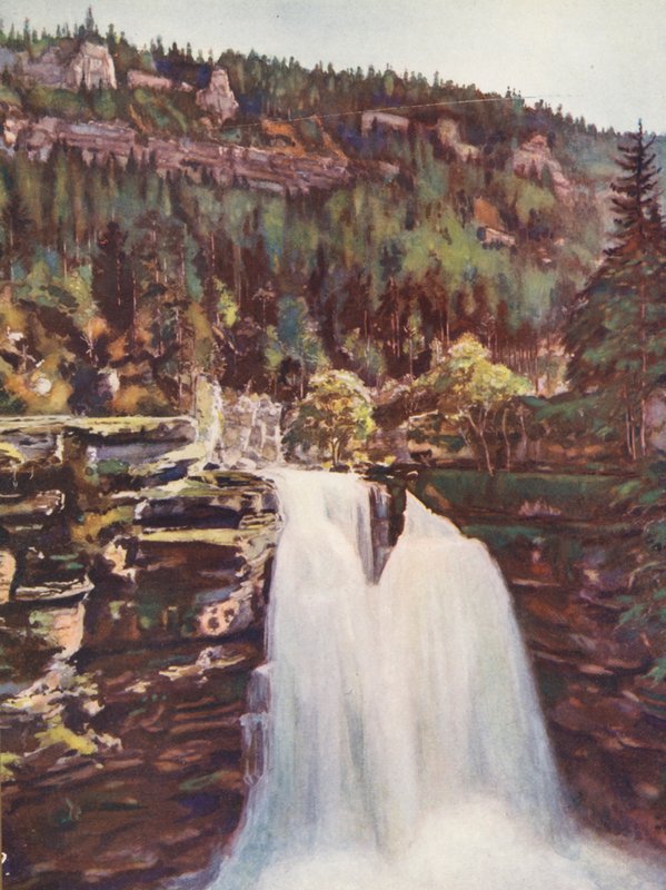 法国: Le Saut Du Doubs（彩色石版画） 作者 奥古斯特·杰拉丁（Auguste Gerardin）