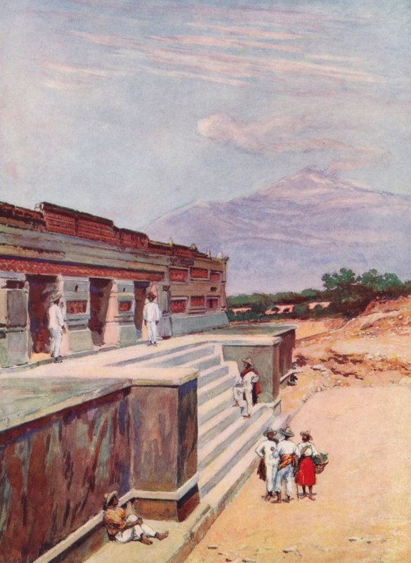 墨西哥米特拉废墟（彩色石版画） 作者 奥古斯特·杰拉丁（Auguste Gerardin）