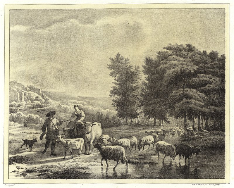 与牧民和动物的景观 作者 巴尔塔萨（Balthasar Paul Ommeganck）