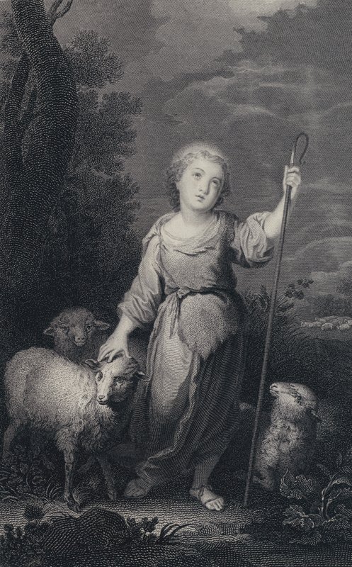 好牧人》（雕刻）。 作者 Bartolome Esteban（后）Murillo