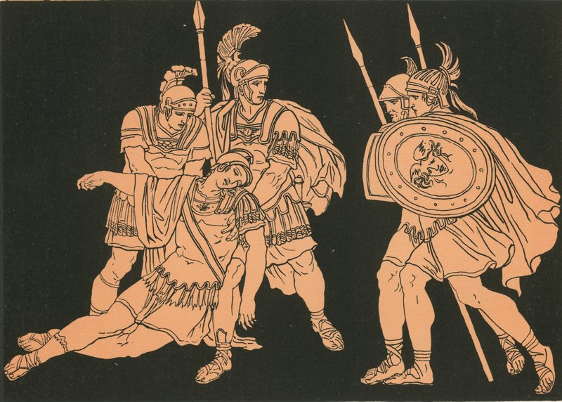 埃涅阿斯和劳苏斯的身体 作者 Bartolomeo Pinelli