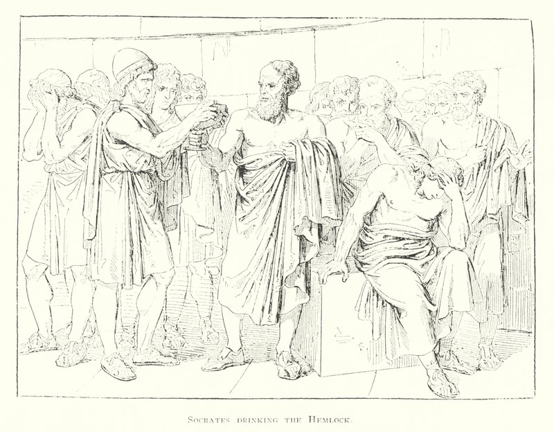 苏格拉底畅饮铁杉（石版画） 作者 Bartolomeo Pinelli
