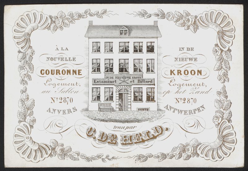 La Nouvelle Couronne, De Nieuwe Kroon, Anvers, Antwerp（雕刻） 作者 比利时学校