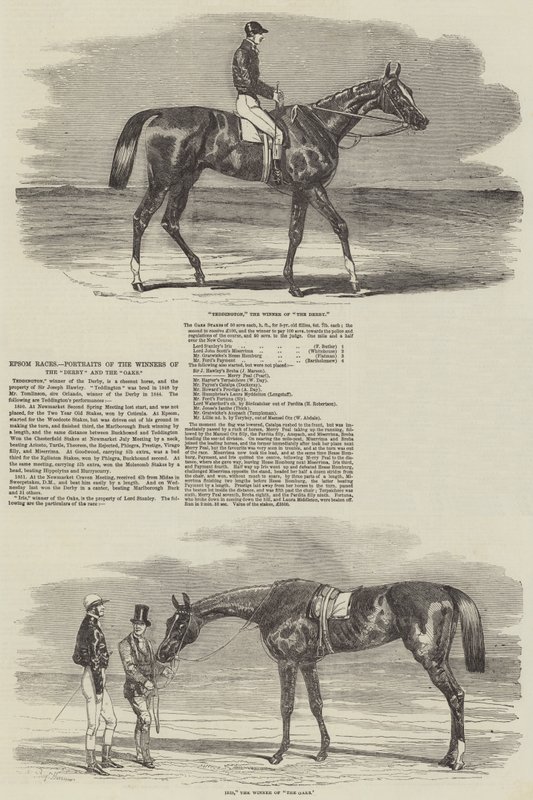 Epsom Races，Derby和Oaks获胜者的肖像 作者 本杰明·鲱鱼