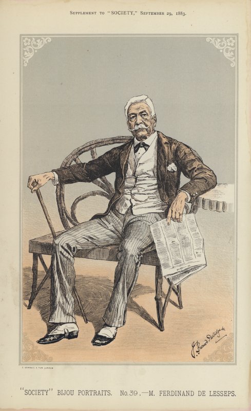 M Ferdinand de Lesseps（彩色石版画） 作者 伯纳德·帕特里奇