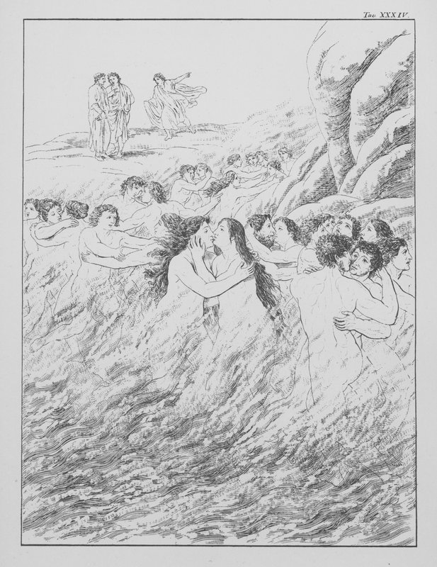 但丁的《神曲》，《炼狱》，第 XXXIV 版（石版画 作者 伯恩哈德·舒勒