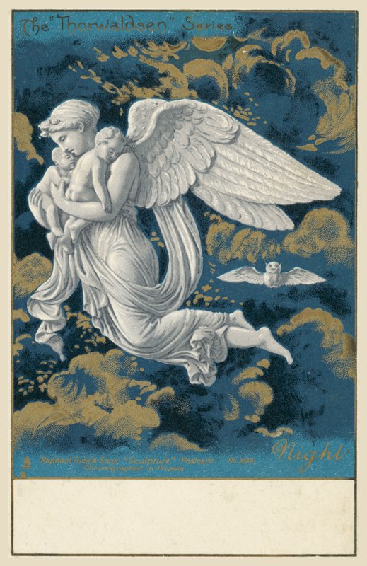 夜（彩色石版画） 作者 贝特尔（之后）托瓦尔森（Thorvaldsen）